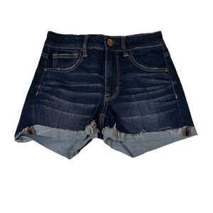 Y2K American Eagle Women’s Size 4 Hi Rise Shortie Shorts Jean Dark Wash #3902